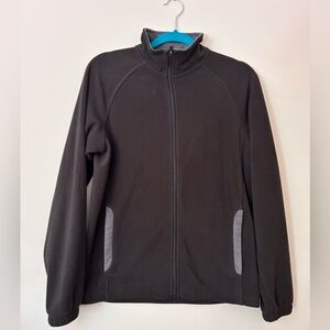 Starter Men’s Small Black Full Zip Fleece Jacket Coat Pockets Logo